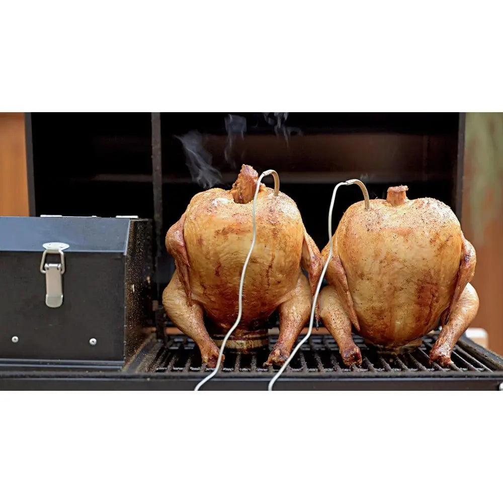 Portable Electric Smoker Grill - 12V/120V Pellet BBQ, Camping, and Backyard Cooking | Digital Control, Dual Probes, 8.5LB Hopper
