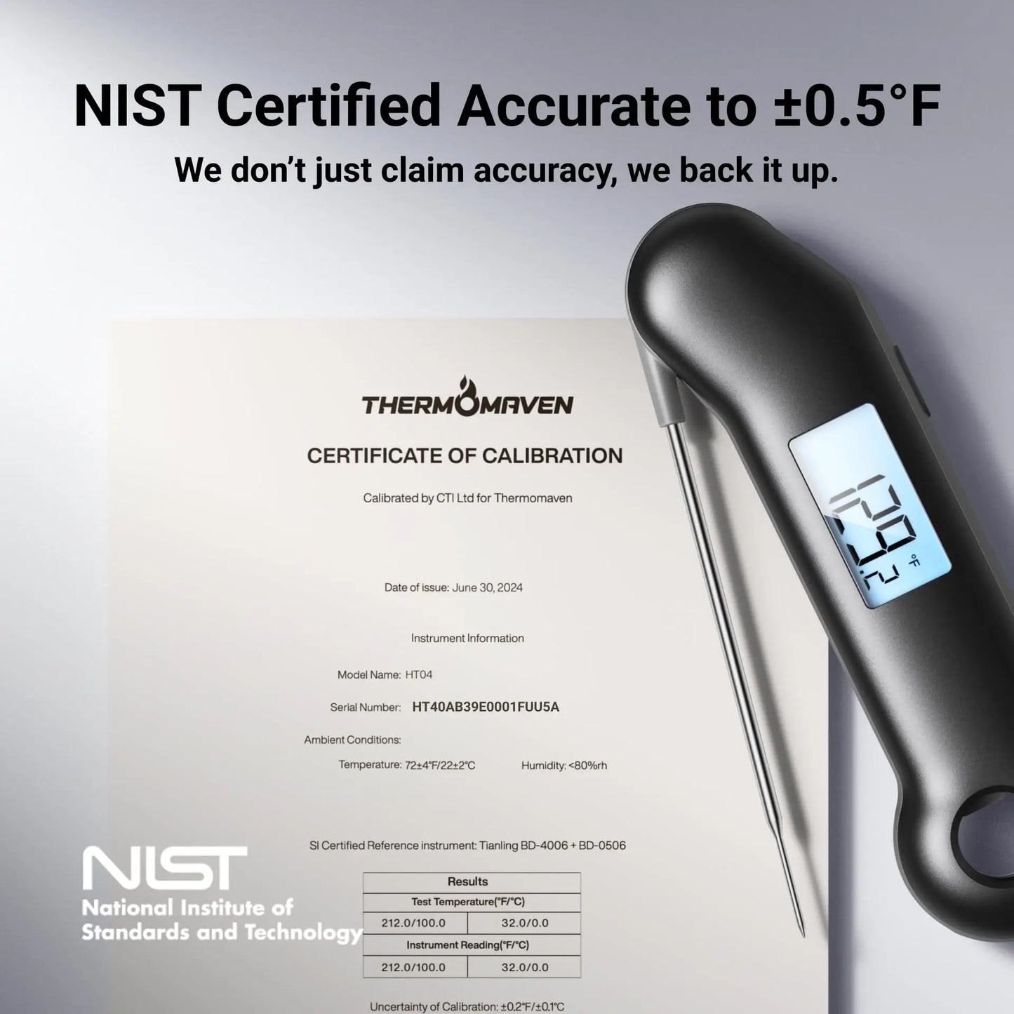 Waterproof Digital Meat Thermometer with Auto-Rotating Display, 0.5 Sec Instant Read for Grill BBQ