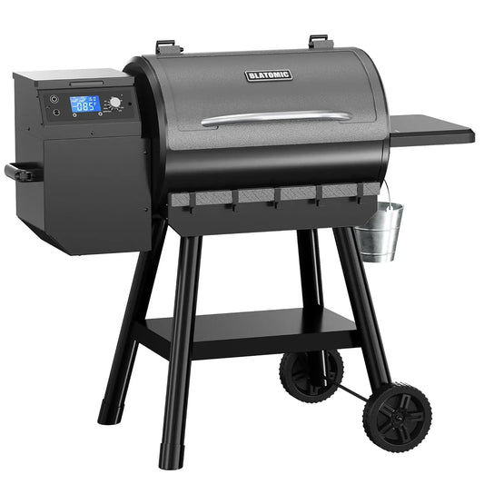 LCD Control Wood Pellet Smoker Grill, 456 SQ. IN Cook Area, Pellet Grill with Auto Feed & Leaking Waste, 500°F Max, Customized