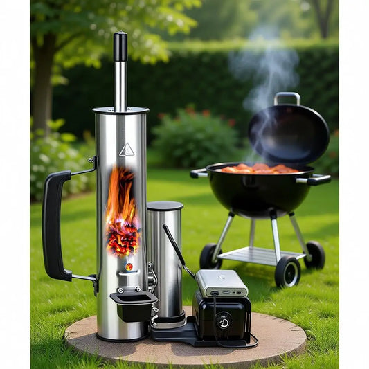 Cold Smoke Generator for Grill - 304 Stainless Steel Smoker Tube, Double Tube to Cut Tar, Anti-Scald Handle, Ideal for Camping/B