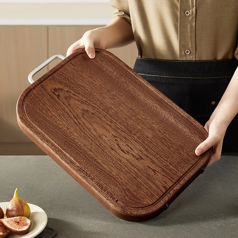 Heavy Duty Wooden Chopping Board cutting board Solid wood anti-bacterial anti-mold Double-sided Ebony anti-slip Butcher Block
