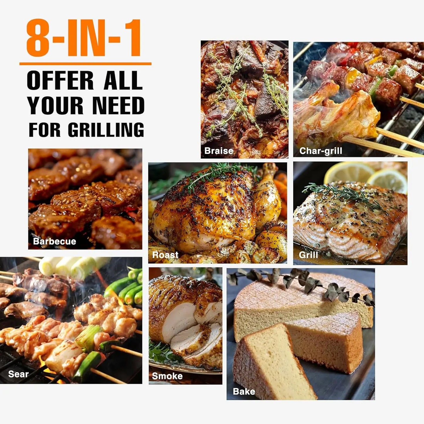 LCD Control Wood Pellet Smoker Grill, 456 SQ. IN Cook Area, Pellet Grill with Auto Feed & Leaking Waste, 500°F Max, Customized