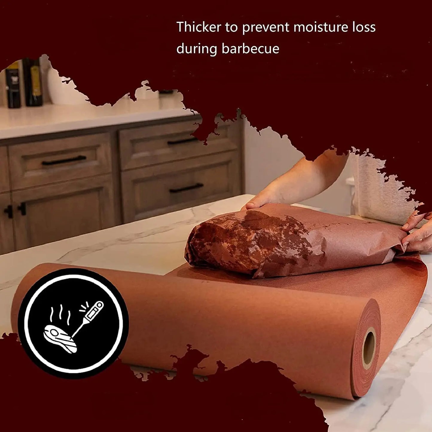 Butcher Paper for Smoking Meat Butcher Paper Roll Unwaxed 15.7 Inch x 33 Feet BBQ Peach Wrapping Paper for Smoking Meat Brisket