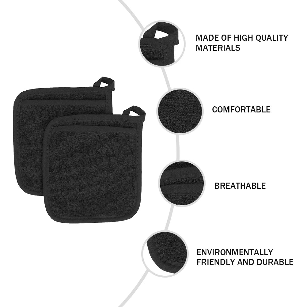 1Pair Baking Oven Gloves Cotton Insulated Anti-Scald Mitts for Heat Protection Cooking Baking Microwave Oven Use Comfortable Fit