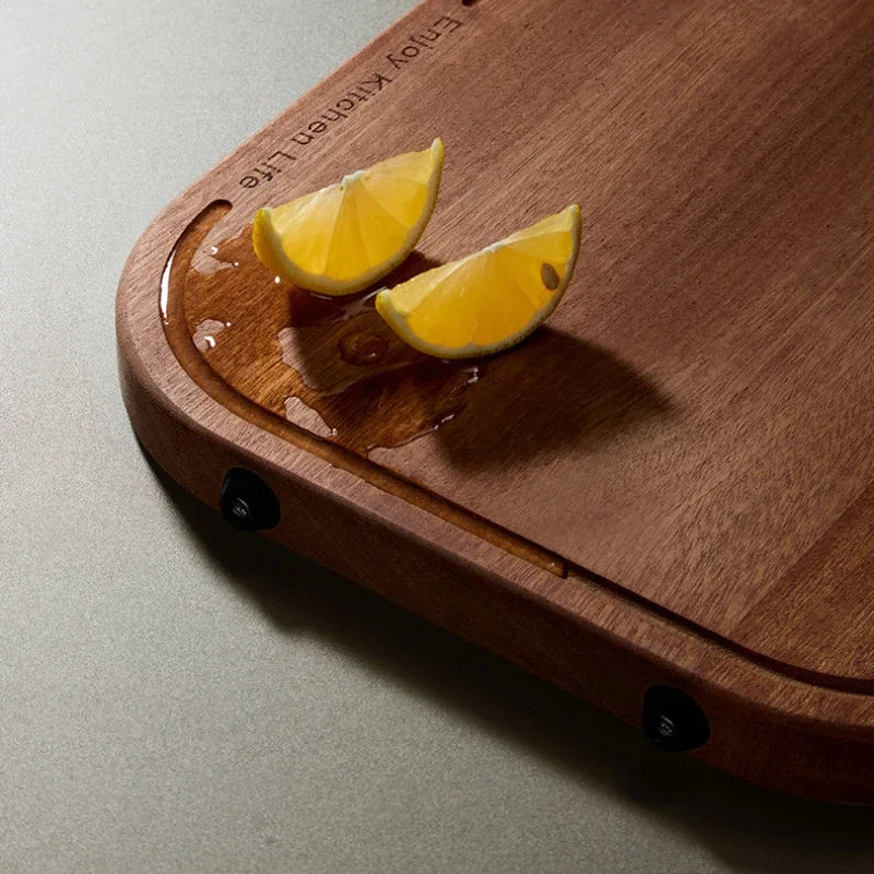 Ebony household thickening antibacterial mould-proof board fruit cutting board double-sided cutting board plus non-slip wood
