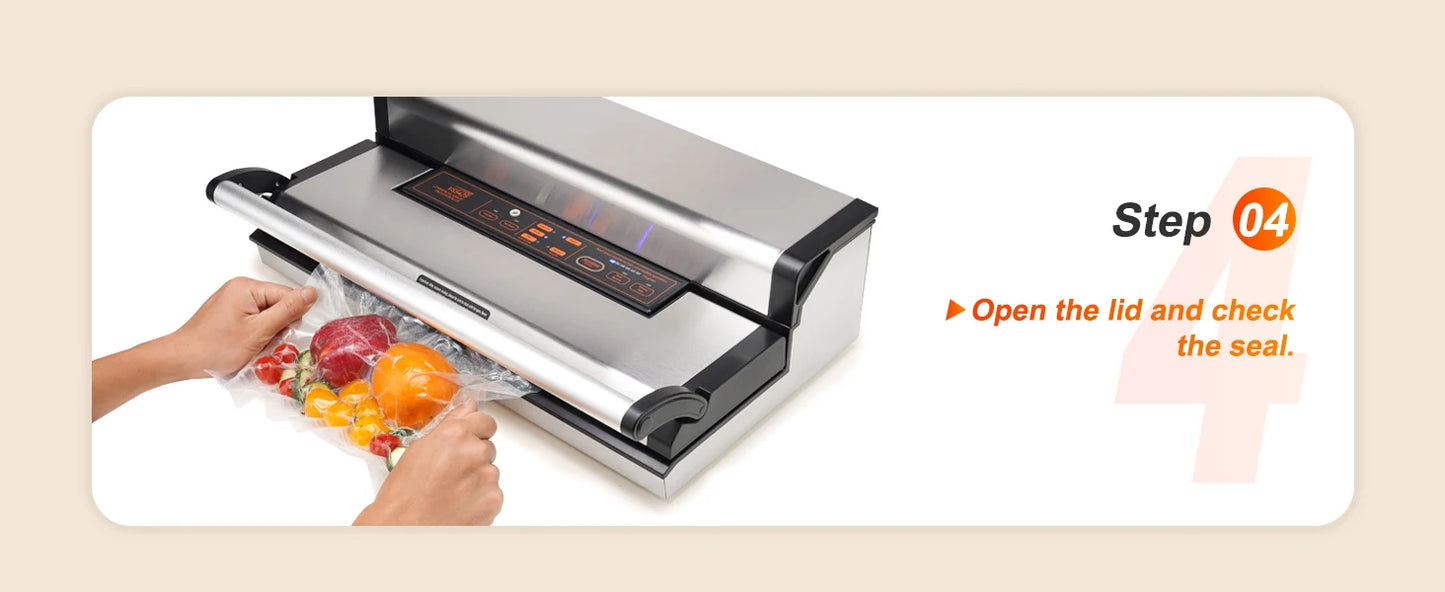 SucceBuy Commercial Vacuum Sealer Machine Multifunction Automatic Food Packaging with Bag Roll Storage Cutter for Home Kitchen