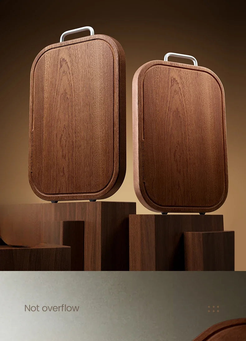 Ebony household thickening antibacterial mould-proof board fruit cutting board double-sided cutting board plus non-slip wood
