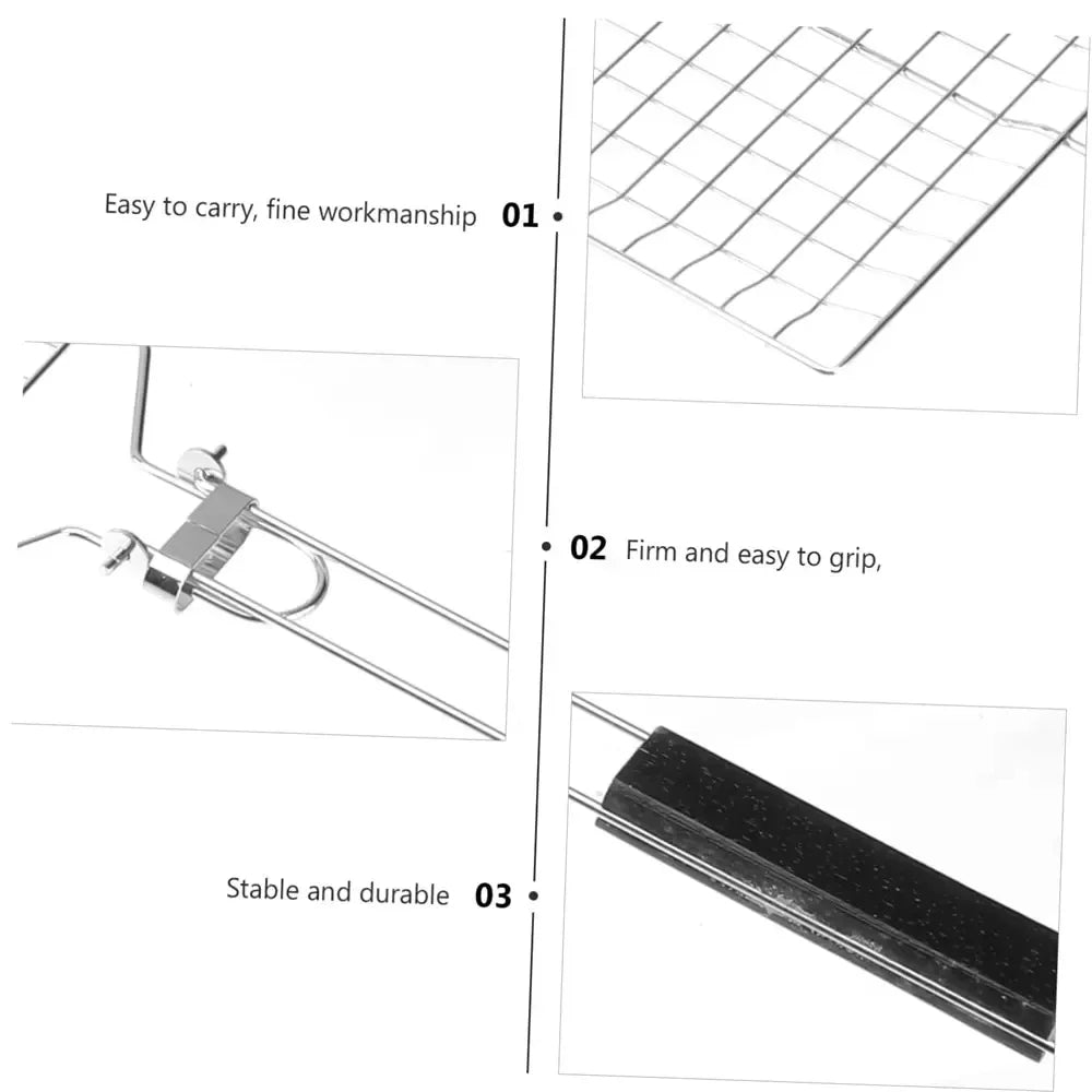 Stainless Steel BBQ Mesh Non Stick Grilling Basket Grill Mesh Mat Meat Vegetable Steak Picnic Party Barbecue Tool