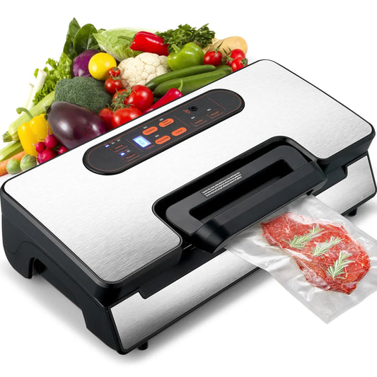 Vacuum Food Sealing for Household Kitchen 90Kpa 130W Vacuum Sealer Food Packaging Machine with Free 10pcs Vacuum bags