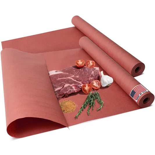 24 x 100 Made in USA Pink Butcher Paper Roll Value Pack of 2 FoodGrade Peach Butcher Paper Perfect for BBQ, Smoking Meat
