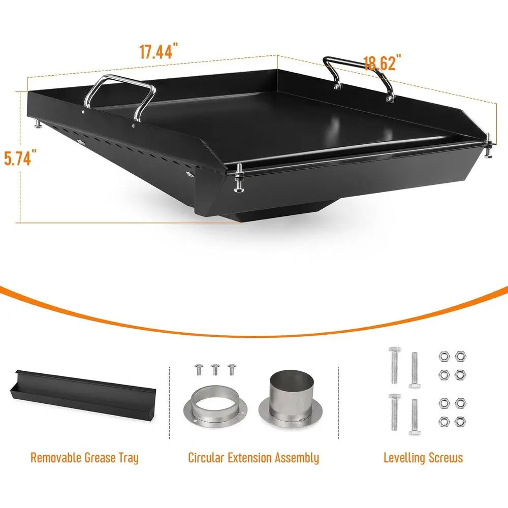 Universal Non-Stick Griddle for 17.4 x 18.6 Pellet Grills - Compatible with Traeger, Pit Boss, Camp Chef, Green Mountain Grills,