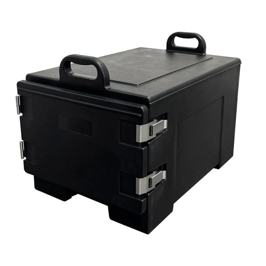 40qt Portable Food Warmer with 304 Stainless Steel Latch, Black - Keep Meals Hot On-the-Go