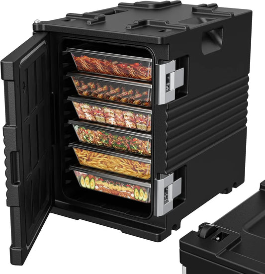 95Qt Food Warmer with Wheels, 304 Stainless Steel Latch and Door Shaft, Catering Food Warmers for Parties,Insulated Food Carrier
