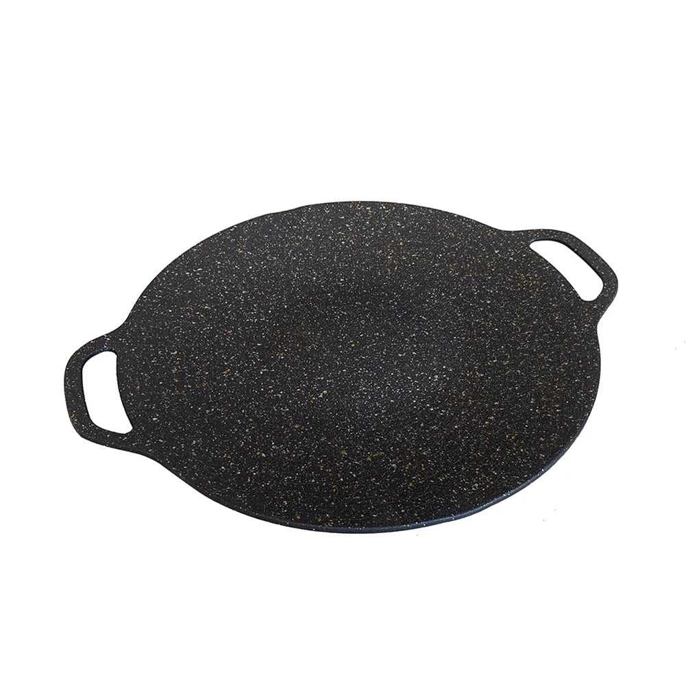 Grilling Pan Non-stick Oil Frying Baking Pan Multi-purpose Round for Outdoor Camping Kitchen Bakeware Household Tools