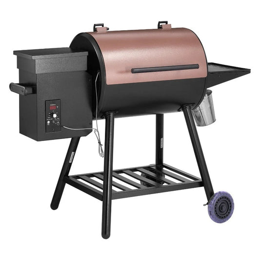 Wood Pellet Grill Smoker, 8 in 1 BBQ Grills for Outdoor Cooking, 456 Square Inches Cook Area Electric Grill and Smoker