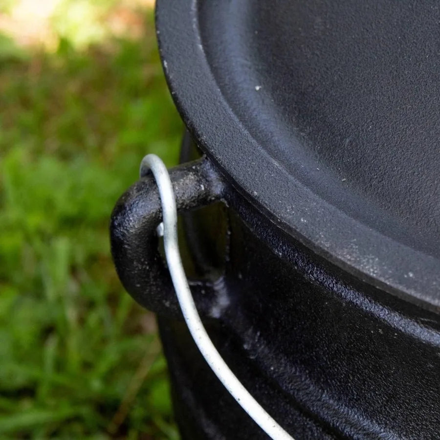 Campfire Cooking Kettle Pot Cast Iron Potje Dutch Oven with 3 Legs and Lid 13.5 inch 3.5 Gallon for Outdoor Camping Wilderness