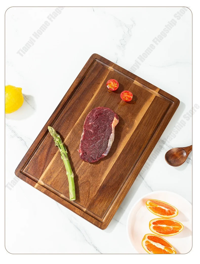 Acacia Wood Cutting Board Thickened Chopping Board Home Large Size  for Cutting Meat, Vegetables, Fruit and Cheese Kitchen tools