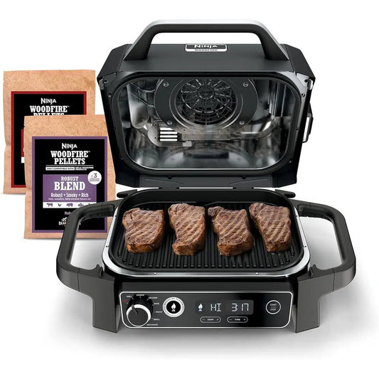 7-in-1 Pellet Grill: Portable, Weatherproof, Cooks 6 Steaks & 30 Hot Dogs, Includes Pellets