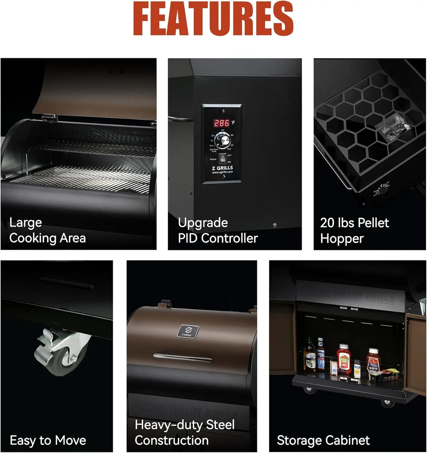 Hot salesWood Pellet Grill Smoker with PID Control, Rain Cover, 700 sq. in Cooking Area for Outdoor BBQ, Smoke, Bake and Roast