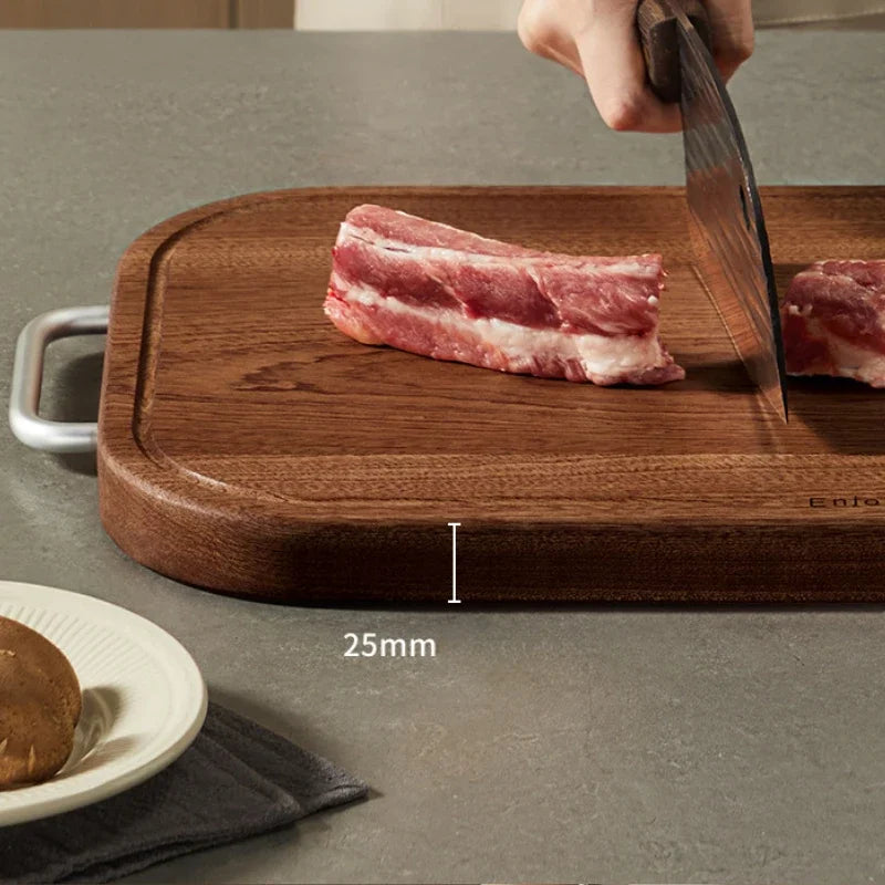 Ebony household thickening antibacterial mould-proof board fruit cutting board double-sided cutting board plus non-slip wood
