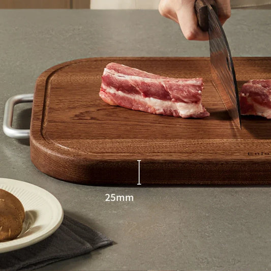 Ebony household thickening antibacterial mould-proof board fruit cutting board double-sided cutting board plus non-slip wood
