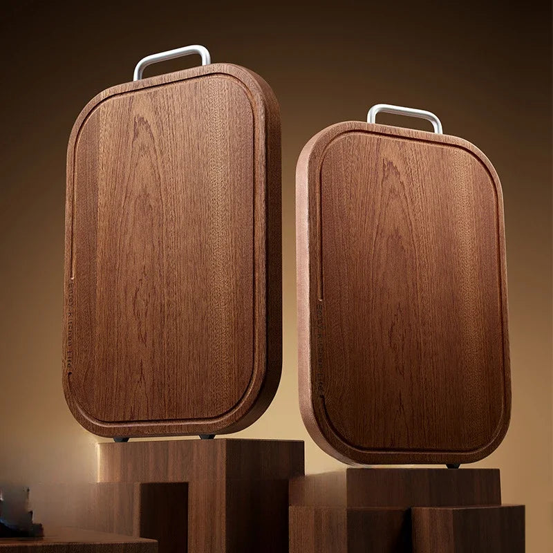 Ebony household thickening antibacterial mould-proof board fruit cutting board double-sided cutting board plus non-slip wood