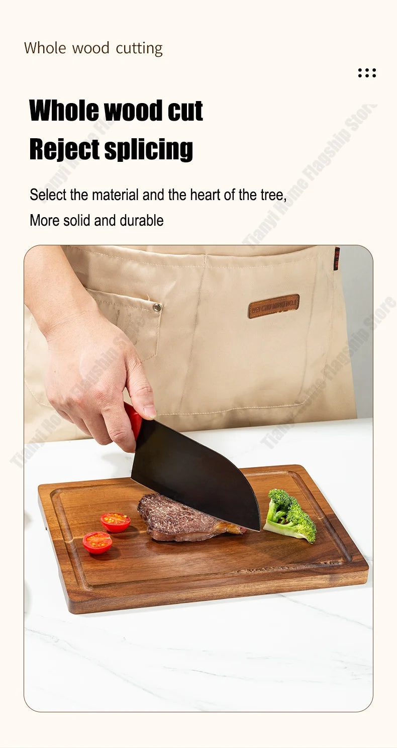 Acacia Wood Cutting Board Thickened Chopping Board Home Large Size  for Cutting Meat, Vegetables, Fruit and Cheese Kitchen tools