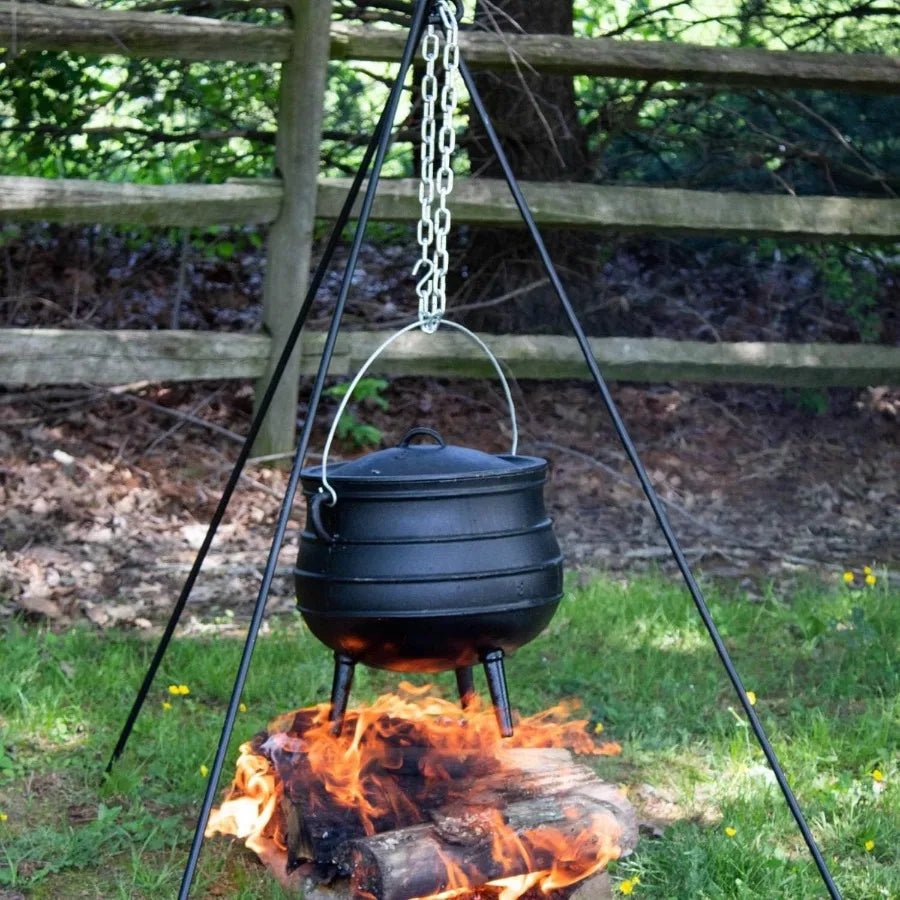 Campfire Cooking Kettle Pot Cast Iron Potje Dutch Oven with 3 Legs and Lid 13.5 inch 3.5 Gallon for Outdoor Camping Wilderness