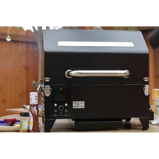 Portable Electric Smoker Grill - 12V/120V Pellet BBQ, Camping, and Backyard Cooking | Digital Control, Dual Probes, 8.5LB Hopper