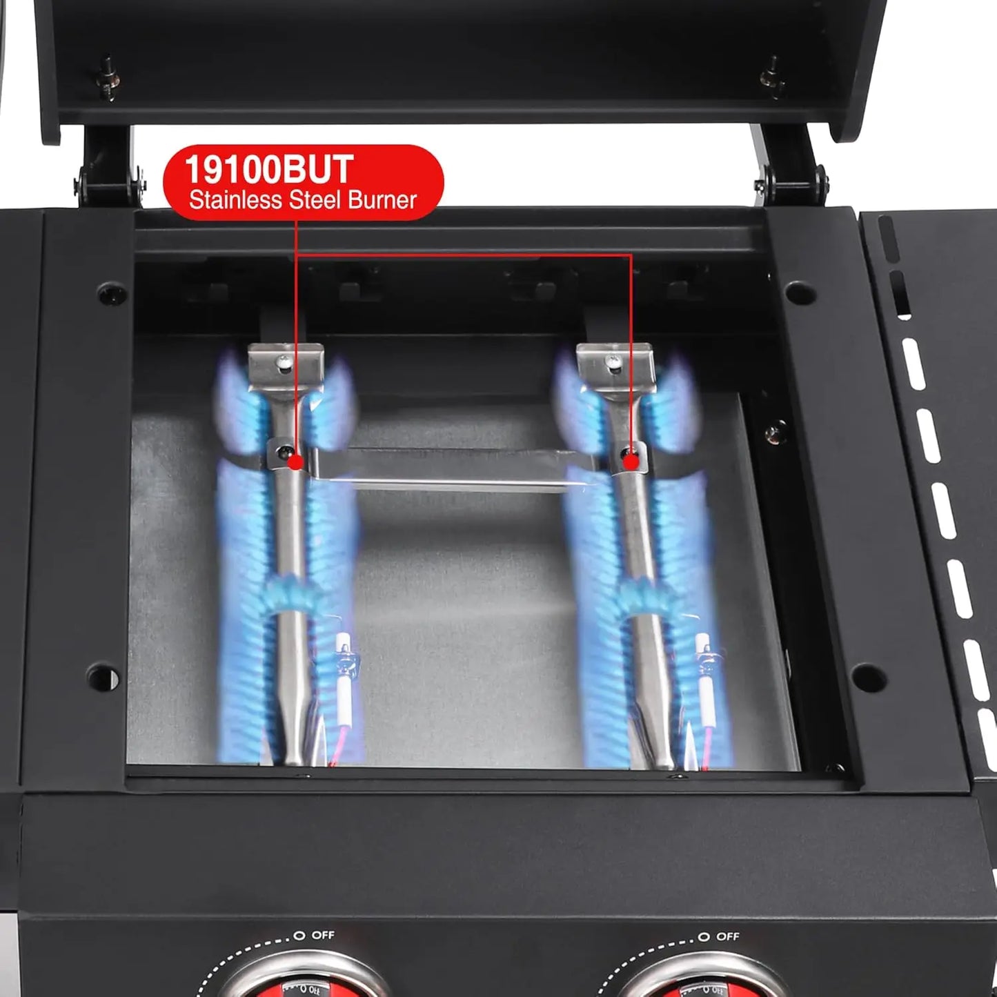 Gas and Charcoal Grill Combo, BBQ Grills with Cast Iron Grill Grates and Stainless Steel Flat Top Griddle, 2 Burner, Customized