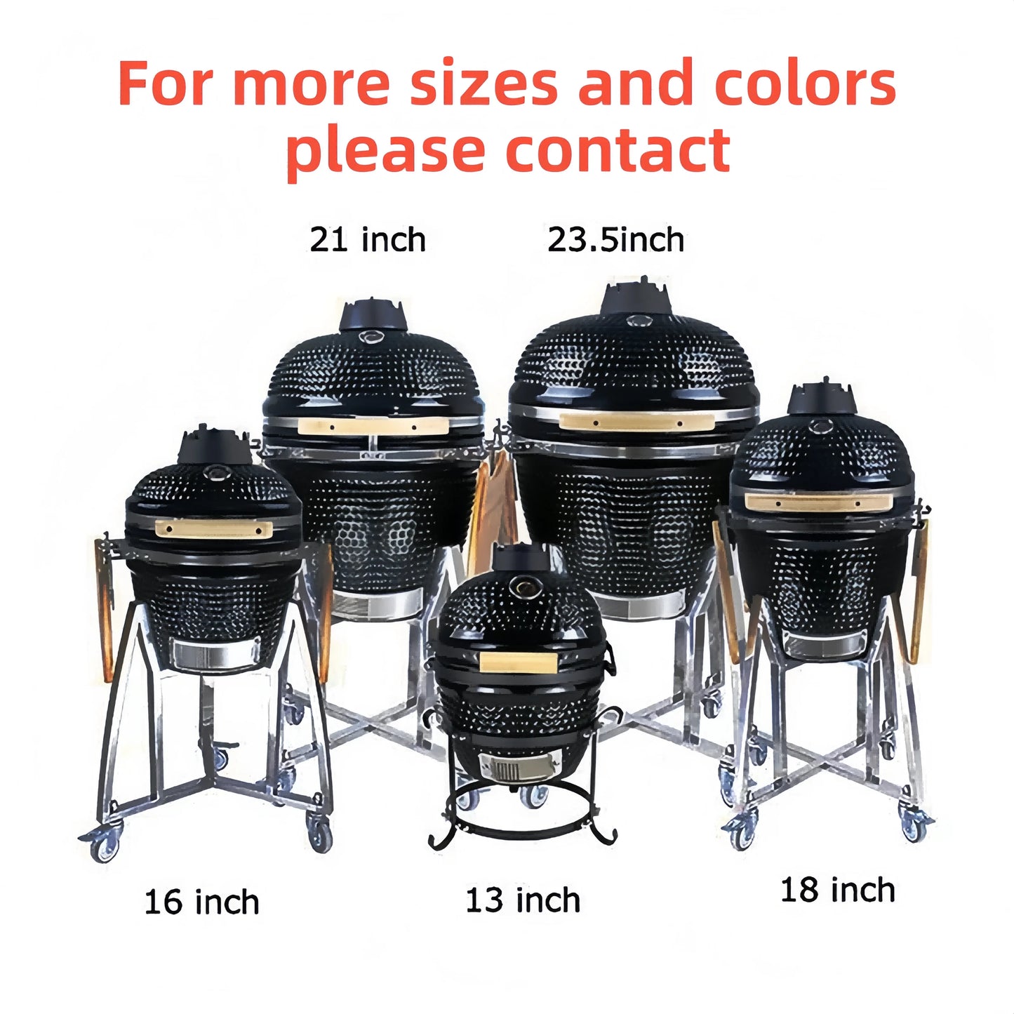 Ceramic Egg Kamado Outdoor Kitchen Garden Bbq Grill 13 18 21 23 24 27 29 Inch Spherical Pellet Smoker Camping Barbecue