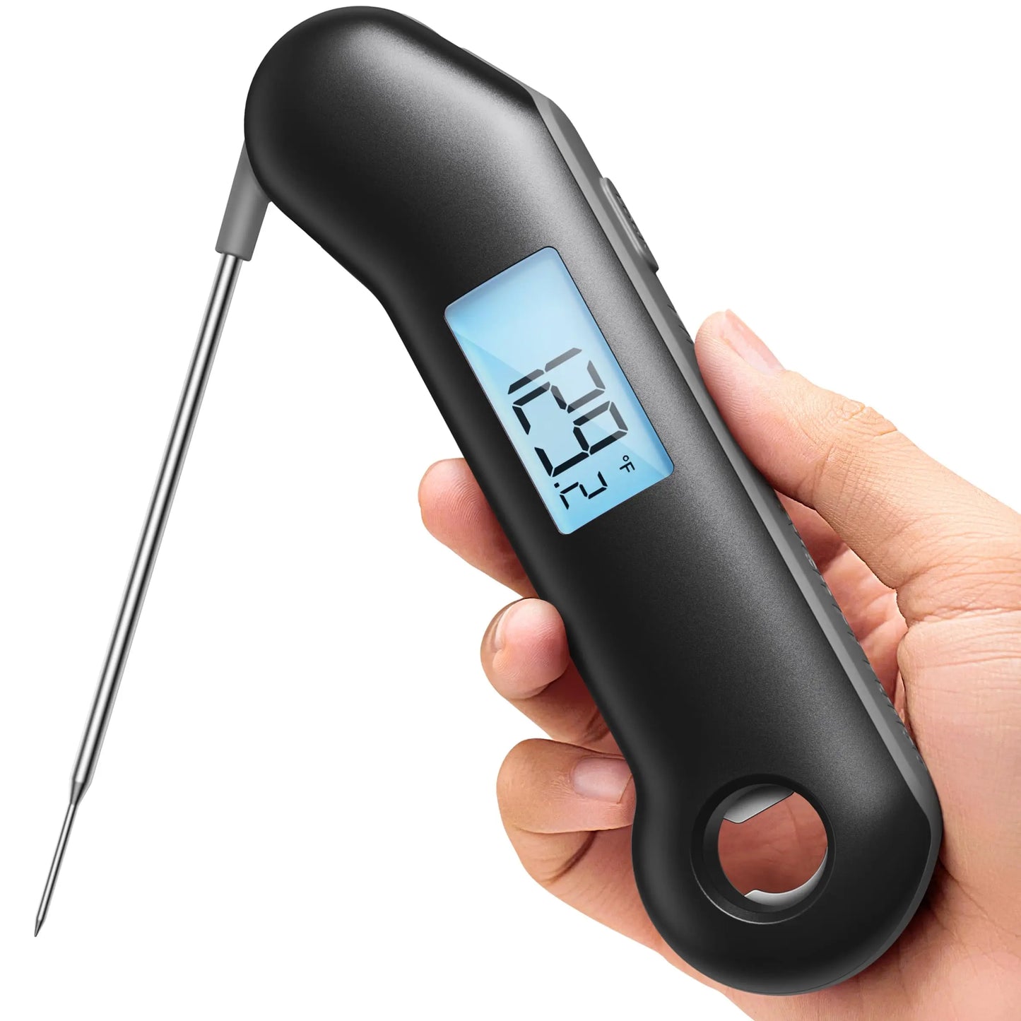 Waterproof Digital Meat Thermometer with Auto-Rotating Display, 0.5 Sec Instant Read for Grill BBQ