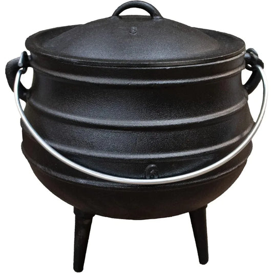 Campfire Cooking Kettle Pot Cast Iron Potje Dutch Oven with 3 Legs and Lid 13.5 inch 3.5 Gallon for Outdoor Camping Wilderness